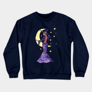 Purple Moon Witch Crewneck Sweatshirt